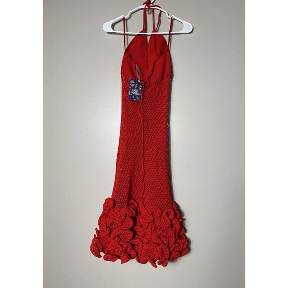 New Anthropologie x Emily In Paris Red Chouchou Ruffle Dress sz M - Picture 10 of 10